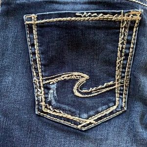 ladies silver jeans suki skinny 27/29